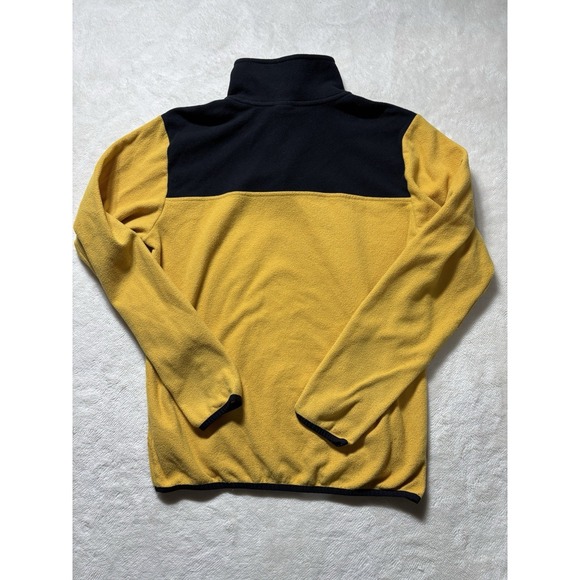 The North Face Fleece Quarter Zip Jacket Men's Size Small Black/Yellow - Picture 7 of 8